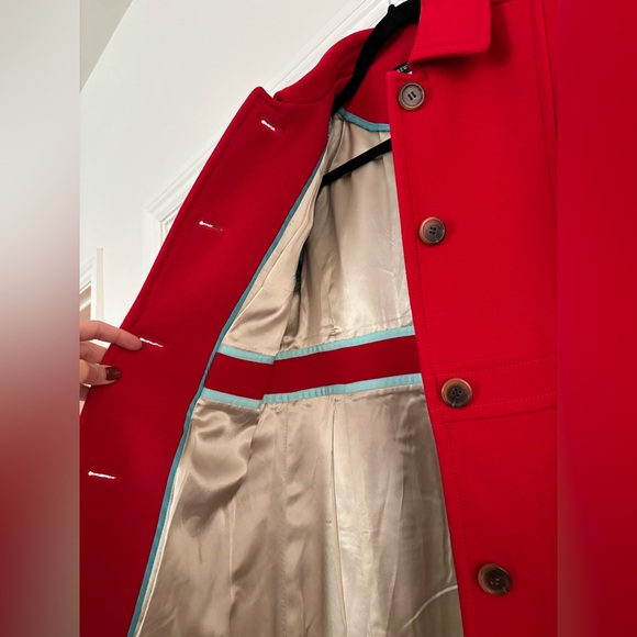 J. Crew | Trench | 94% Wool 6% Nylon | size 2P | Red - Picture 6 of 10
